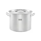 Gredil Rozsdamentes Ipari Fazék Fedővel, 20,9 l, 32 cm – Szendvicstalpas, Indukciós Tall Pot Nagykonyhai Használatra