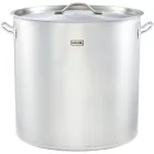 Gredil Rozsdamentes Ipari Magas Fazék Fedővel, 98,2 l, 50 cm – Erősített Peremű, Szendvicstalpas, Indukciós Tall Pot Nagykonyhai Használatra