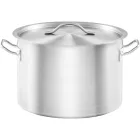 Gredil Rozsdamentes Ipari Közepes Fazék Fedővel, 18 l, 32 cm – Szendvicstalpas, Indukciós Gasztro Edény Nagykonyhai Használatra