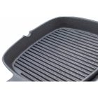 Öntöttvas grill serpenyő, 23×23 cm, bordázott felülettel és kiöntőcsőrrel