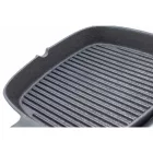 Öntöttvas grill serpenyő, 23×23 cm, bordázott felülettel és kiöntőcsőrrel