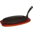 Ovális öntöttOvális öntöttvas tálaló serpenyő fa alátéttel, 240×140 mm – GasztroZolivas tálaló serpenyő fa alátéttel 27×17,5×2 cm – Német minőség - gasztrozoli.hu