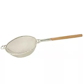 Erősített szűrő fa nyéllel 35 cm dupla hálós