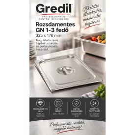Gredil Rozsdamentes GN 1/3 Fedő (325x176 mm)