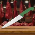 21 cm-es szakácskés zöld markolattal – GasztroZoli ajánlata, higiénikus és tartós kés