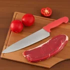 Szakácskés 25 cm penge piros nyéllel – HACCP kompatibilis, vörös húsokhoz és nyers húsokhoz