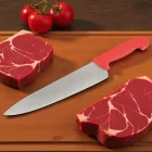 Piros nyelű HACCP szakácskés 25 cm – rozsdamentes penge, professzionális húsfeldolgozáshoz