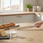 Modern konyhai környezet (Fókuszban a fehér HACCP nyél és az elegancia)