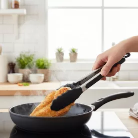 Tapadásmentes edényekhez való szilikonfejes csipesz 23 cm