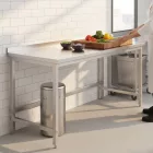 Erősített Munkalapos Rozsdamentes Fali Munkaasztal Alsó Polc Nélkül, 1200x600x850 mm