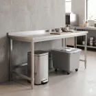 Erősített Munkalapos Rozsdamentes Fali Munkaasztal Alsó Polc Nélkül, 1200x600x850 mm
