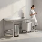 Erősített Munkalapos Rozsdamentes Fali Munkaasztal Alsó Polc Nélkül, 1200x600x850 mm