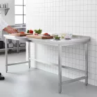 Erősített Munkalapos Rozsdamentes Fali Munkaasztal Alsó Polc Nélkül, 1200x700x850 mm