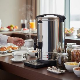   Duplafalú rozsdamentes italmelegentartó, 10 L, termosztátos (30–110°C), energiatakarékos