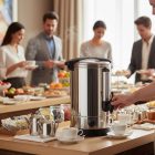 Duplafalú rozsdamentes italmelegentartó, 18 L, termosztátos (30–110°C), energiatakarékos