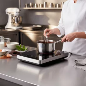 Gredil Professzionális Indukciós Főzőlap, 3 kW, 230 V – Kerámia Üveg, Alumínium Keret