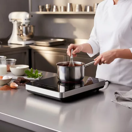 Gredil Professzionális Indukciós Főzőlap, 3 kW, 230 V – Kerámia Üveg, Alumínium Keret