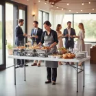 Összecsukható rendezvényasztal 122 cm – catering és szettekhez, 250 kg teherbírás