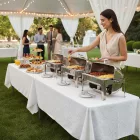 Összecsukható rendezvényasztal 122 cm – catering és szettekhez, 250 kg teherbírás