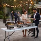 Összecsukható rendezvényasztal 183 cm – catering és szettekhez, 300 kg teherbírás