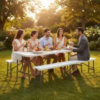 Összecsukható rendezvénypad 182 cm – catering asztalokhoz, erős kivitel