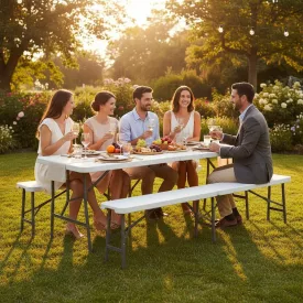   Összecsukható rendezvénypad 182 cm – catering asztalokhoz, erős kivitel