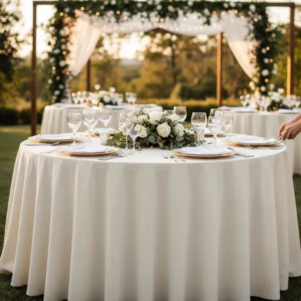 Kerek rendezvényasztal Ø115 cm – bankett és esküvői szettekhez, 250 kg teherbírás