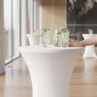 Fehér Kerek bárasztal huzat koktél- és rendezvény használatra