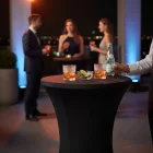 Fekete Kerek bárasztal huzat koktél- és rendezvény használatra