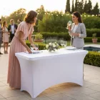 Fehér huzat 122 cm-es Összecsukható rendezvényasztalhoz – catering és szettekhez