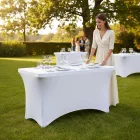 Fehér huzat 122 cm-es Összecsukható rendezvényasztalhoz – catering és szettekhez