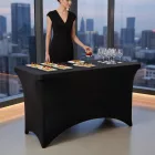 Fekete huzat 122 cm-es Összecsukható rendezvényasztalhoz – catering és szettekhez