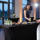 Fekete huzat 122 cm-es Összecsukható rendezvényasztalhoz – catering és szettekhez