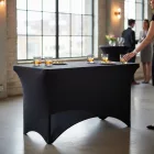 Fekete huzat 122 cm-es Összecsukható rendezvényasztalhoz – catering és szettekhez