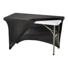 Fekete huzat 122 cm-es Összecsukható rendezvényasztalhoz – catering és szettekhez