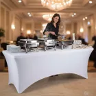 Fehér huzat a 183 cm-es Összecsukható rendezvényasztalhoz – catering és szettekhez