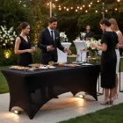 Fekete huzat a 183 cm-es Összecsukható rendezvényasztalhoz – catering és szettekhez