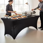 Fekete huzat a 183 cm-es Összecsukható rendezvényasztalhoz – catering és szettekhez