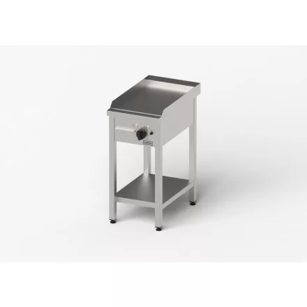 Gredil Sima Elektromos Rostlap, 400x700x850 mm (4 kW, 400V) – Szabadon Álló Rozsdamentes Ipari Grill-lap Zsírgyűjtő Fiókkal
