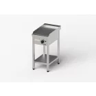 Gredil Bordázott Elektromos Rostlap, 400x700x850 mm (4 kW, 400V) – Szabadon Álló Rozsdamentes Ipari Grill-lap Zsírgyűjtő Fiókkal