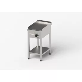   Gredil Bordázott Elektromos Rostlap, 400x700x850 mm (4 kW, 400V) – Szabadon Álló Rozsdamentes Ipari Grill-lap Zsírgyűjtő Fiókkal