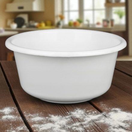 Fehér gyümölcsmosótál 5 literes, 28×14 cm, műanyag – praktikus szűrős tál mosáshoz és előkészítéshez