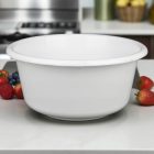 Fehér gyümölcsmosó tál 5 liter, tartós műanyagból – ideális gyümölcs, zöldség és saláta mosásához