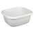 Fehér műanyag szögletes keverőtál 9,5 liter, 34,5-39,5-16 cm