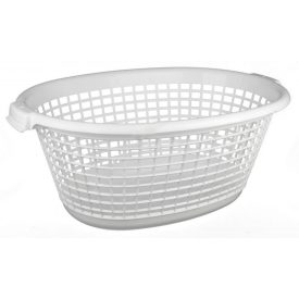 Ruháskosár fehér, ovális 65-48-29 cm