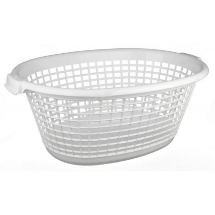Ruháskosár fehér, ovális 65-48-29 cm