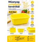 Sárga műanyag szögletes keverőtál 9,5 liter, 34,5x39,5x16 cm