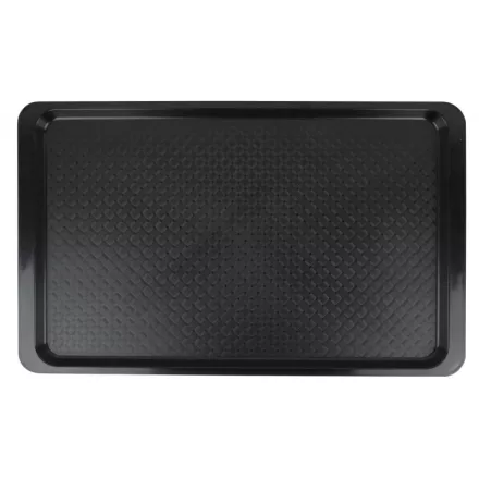 Fekete GN 1/1 műanyag tálca – 32,5×53 cm, csúszásmentes, magyar gyártás