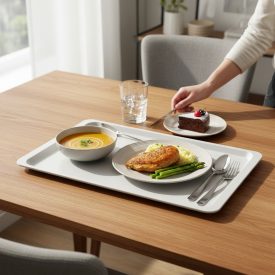 Tálca GN 1/1 méret 32,5x53 cm műanyag (mákos színű)