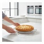 kerek rozsdamentes sütőrács 32 cm átmérővel, pihentetéshez és hűtéshez